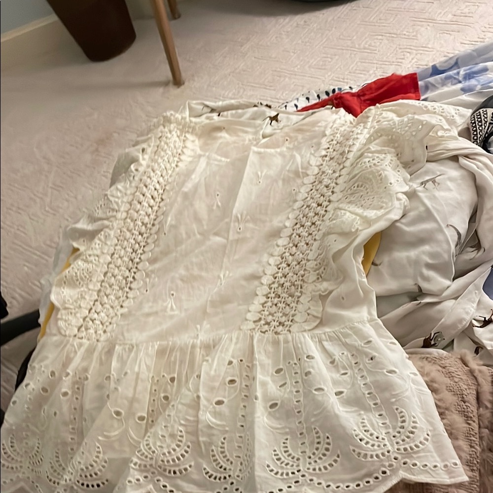 Elegant White Eyelet Blouse